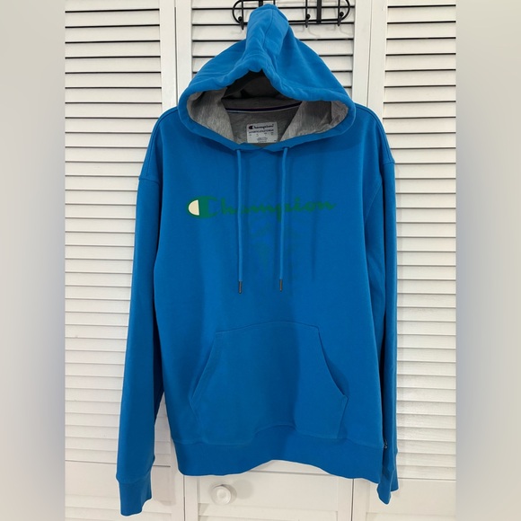 Champion Men’s Blue Sweatshirt Hoodie Size L - Picture 3 of 8